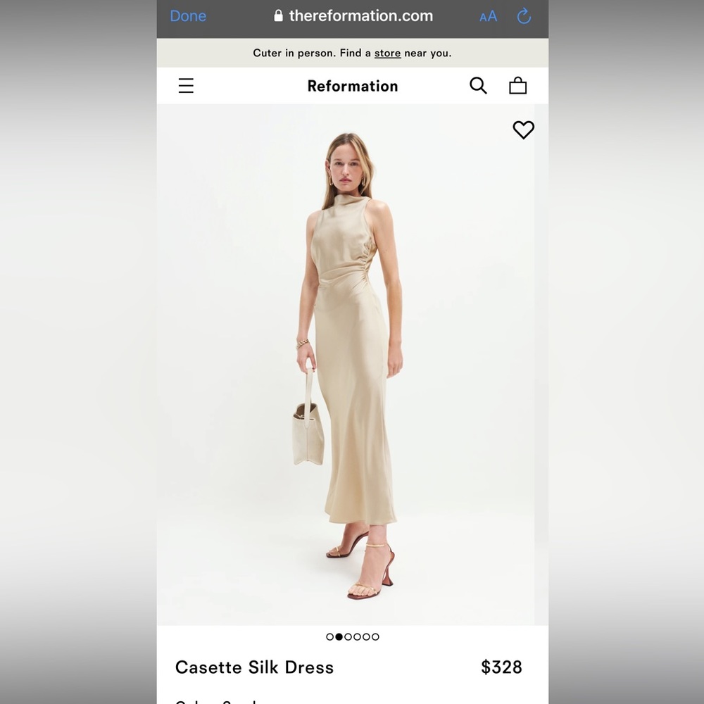 Casette Silk Dress from Reformation